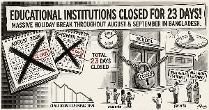 23 days of holidays in educational institutions during Aug-Sept